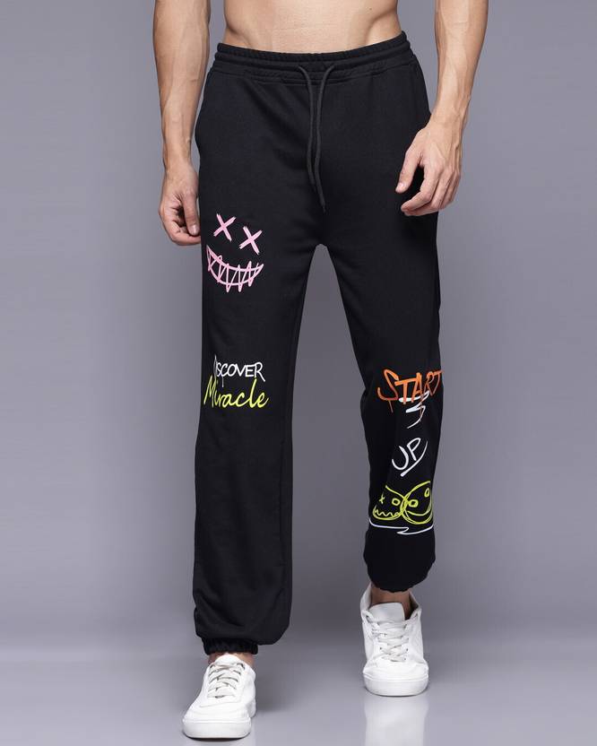 FLYNOFF Black Printed Loose Fit Men's Jogger Pant - Image 1